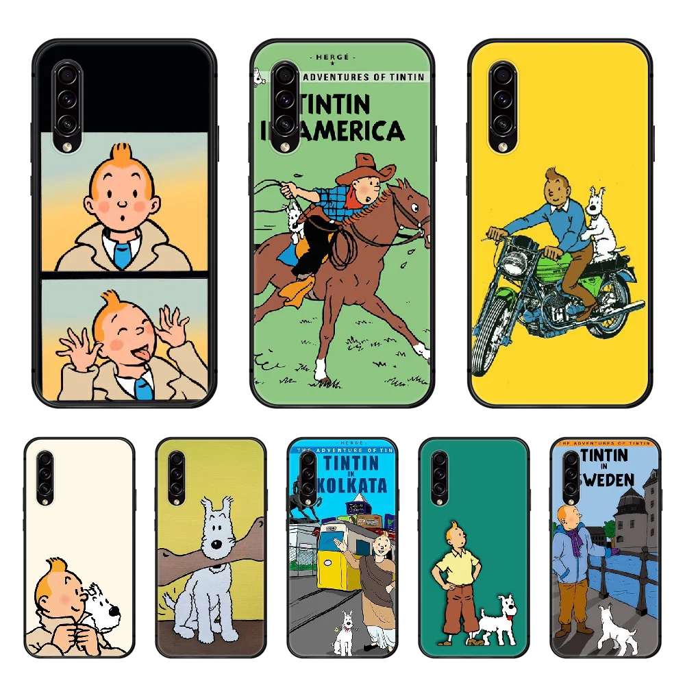 

Tintin Ddark Illustration Phone case hull For Samsung Galaxy A 50 51 20 71 70 40 30 10 E 4G S black waterproof tpu coque fashion