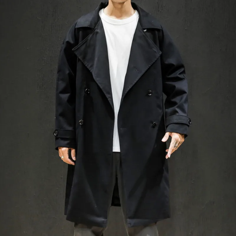 

#2465 Winter Man Long Sleeve Loose Coats Plus Size 5XL Double Breasted Cotton Casual Windbreaker Coat Male No Belt Warm Thick