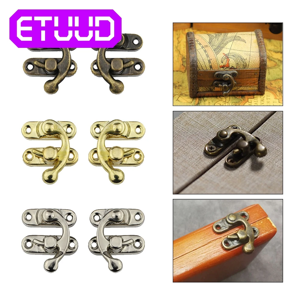 12x чехол защелка для коробки Подарочная коробка + винты Мини Античная бронза