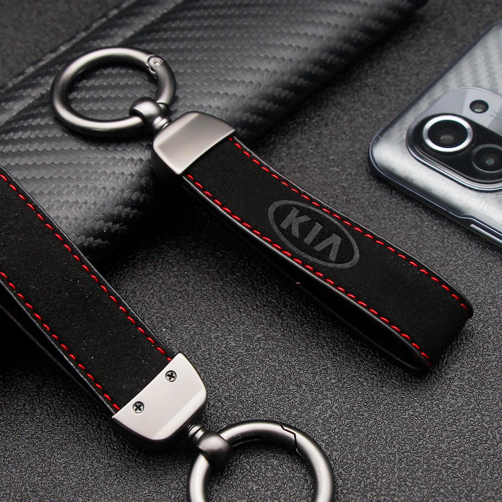 

1pc Car Keychain Keyring Alloy Pu Leather Key Chain Car Styling for Kia Motors Cerato Sportage R K2 K3 K5 Auto Accessories