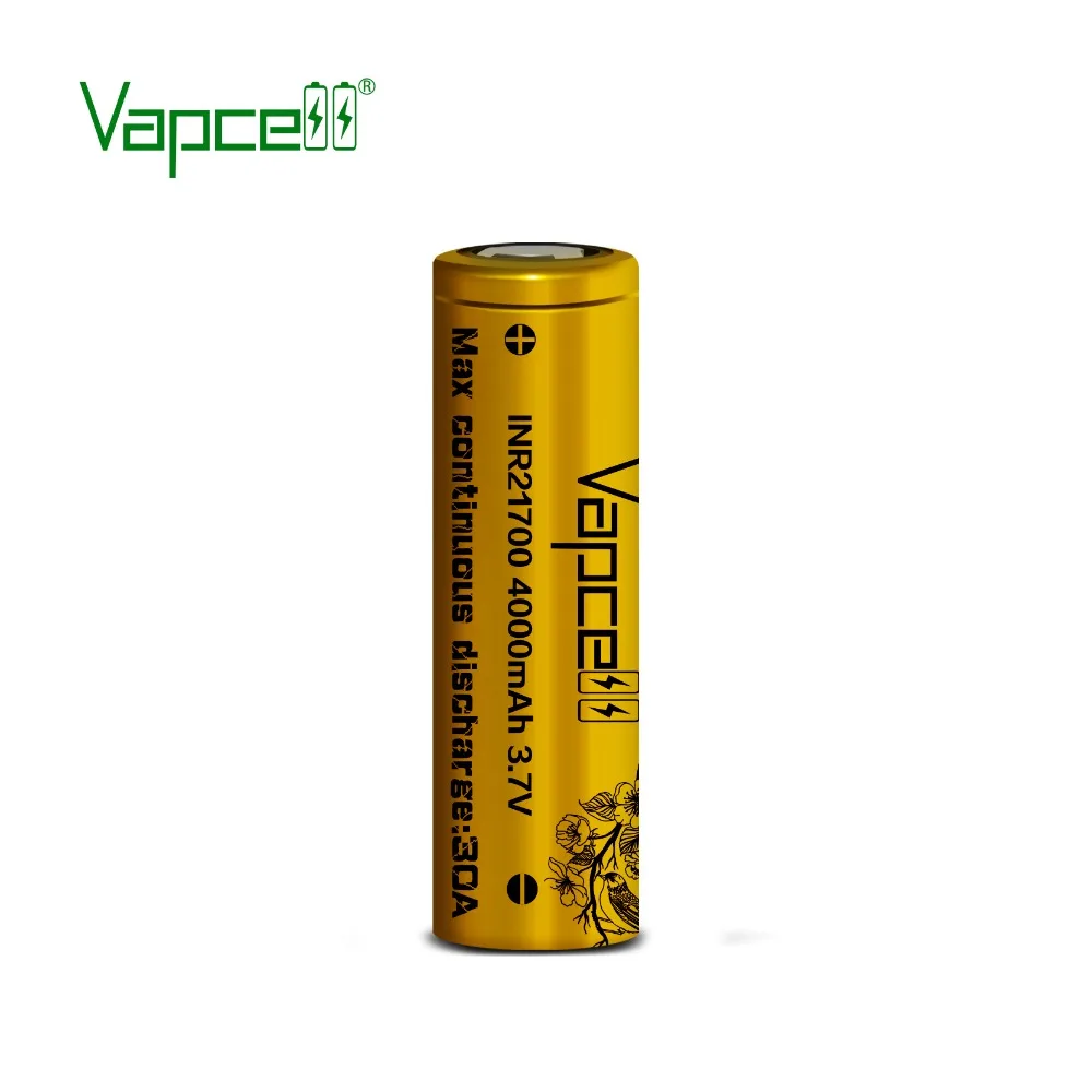 1 доллар купон Vapcell 21700 4000mah 30A 40T золото 3,6 v перезаряжаемая батарея для фонарика/электроинструментов