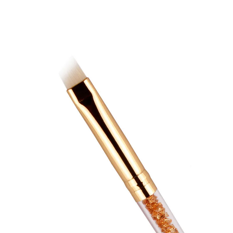 1 шт. профессиональная коническая кисть для бровей розовая/Золотая угловая