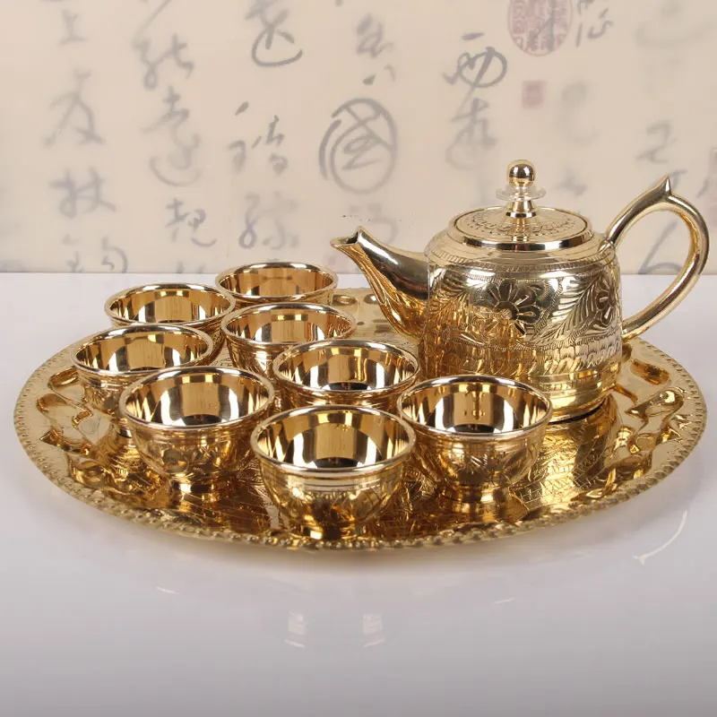 Чайный сервиз из чистой меди чайная церемония ручной работы с домашним импортом