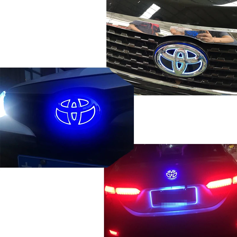 5D автомобильная светодиодная эмблема светильник Toyota Yaris Rav4 Crown Highlander CHR Camry Prius Reiz