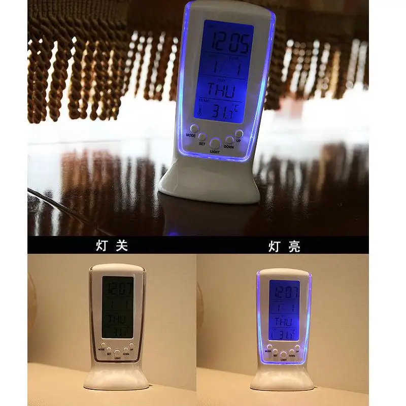 Часы светодиодсветодиодный электронные с подсветкой Многофункциональный