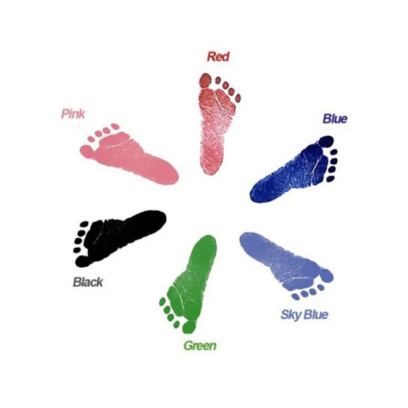 

6 Color Baby Care Non-Toxic Handprint Kit Imprint Footprint Imprint Baby Souvenirs Newborn Baby Cushion Ink Photo