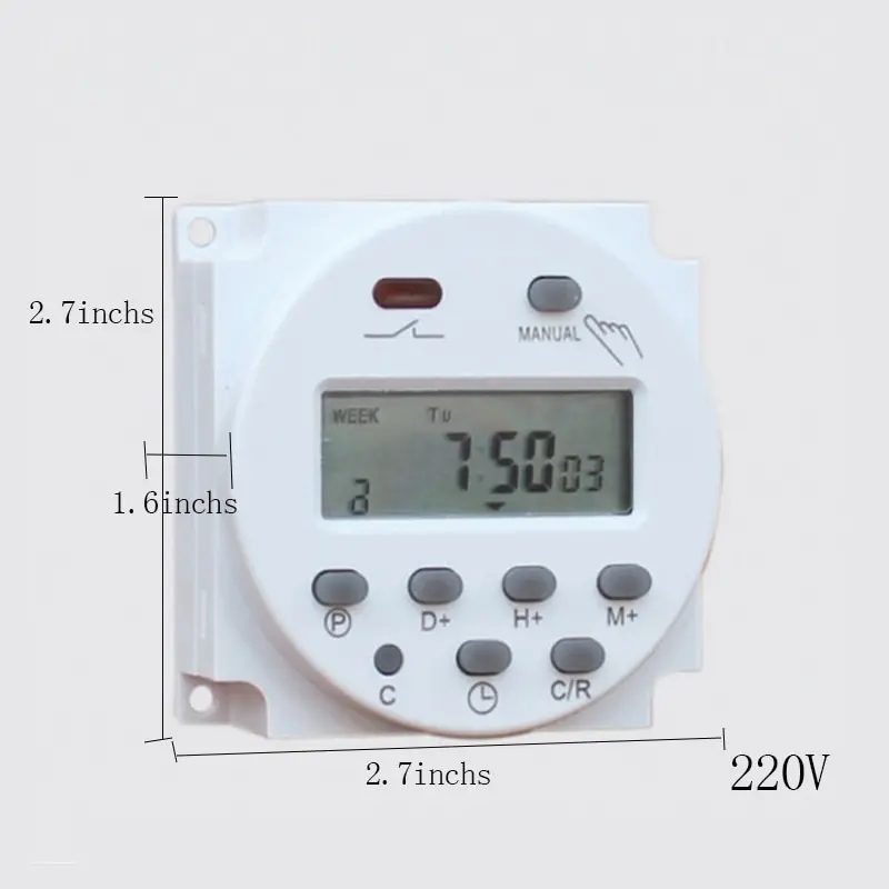 

CN101A 12V 24V 110V 240V Digital LCD Power Timer Programmable Time Switch Alarm Clock Light Timer Switch Timers