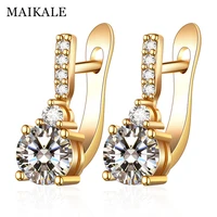 maikale white cubic zirconia round earrings copper long earing classic wild exquisite jewelry earrings for women to friend