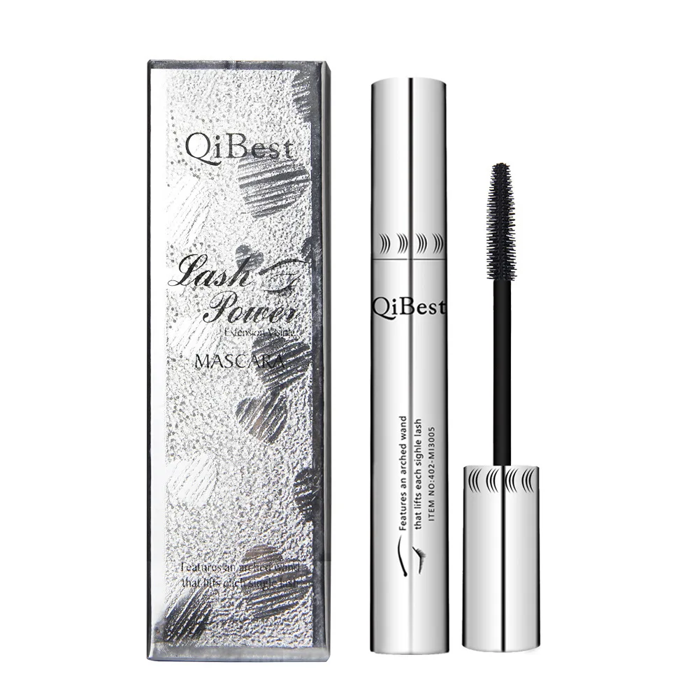 

qibest Silver tube big eye mascara Slim curl curl waterproof mascara hot sell