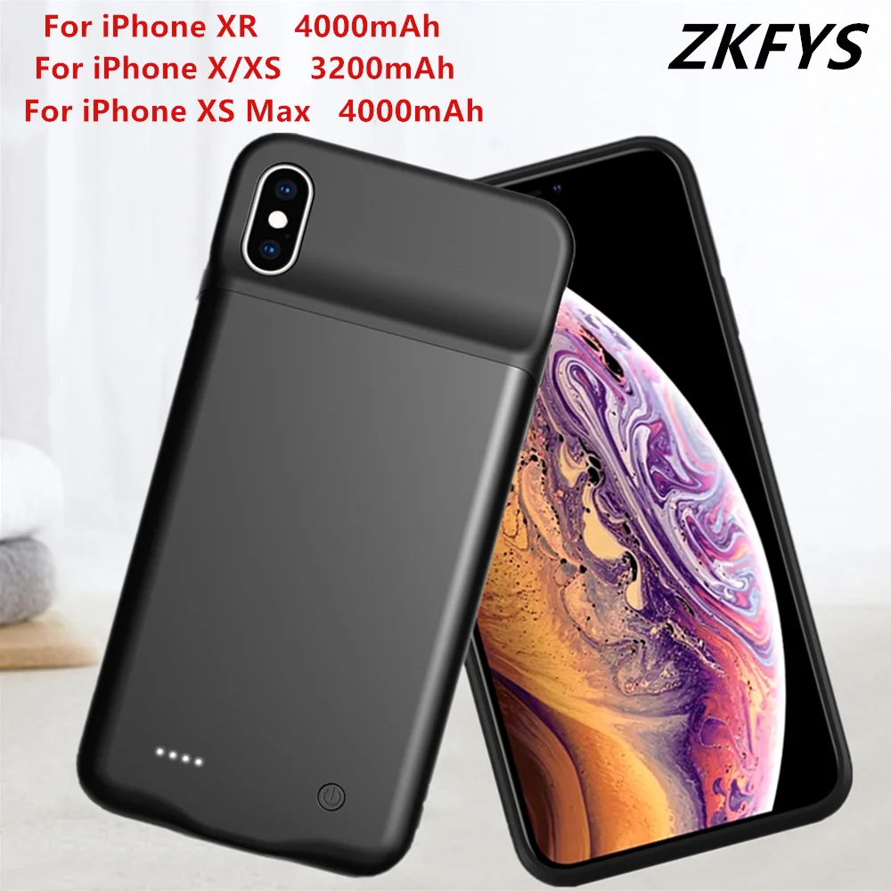 Чехлы для зарядки аккумуляторов 4000 мАч iPhone XS Max чехол аккумулятора внешнего XR