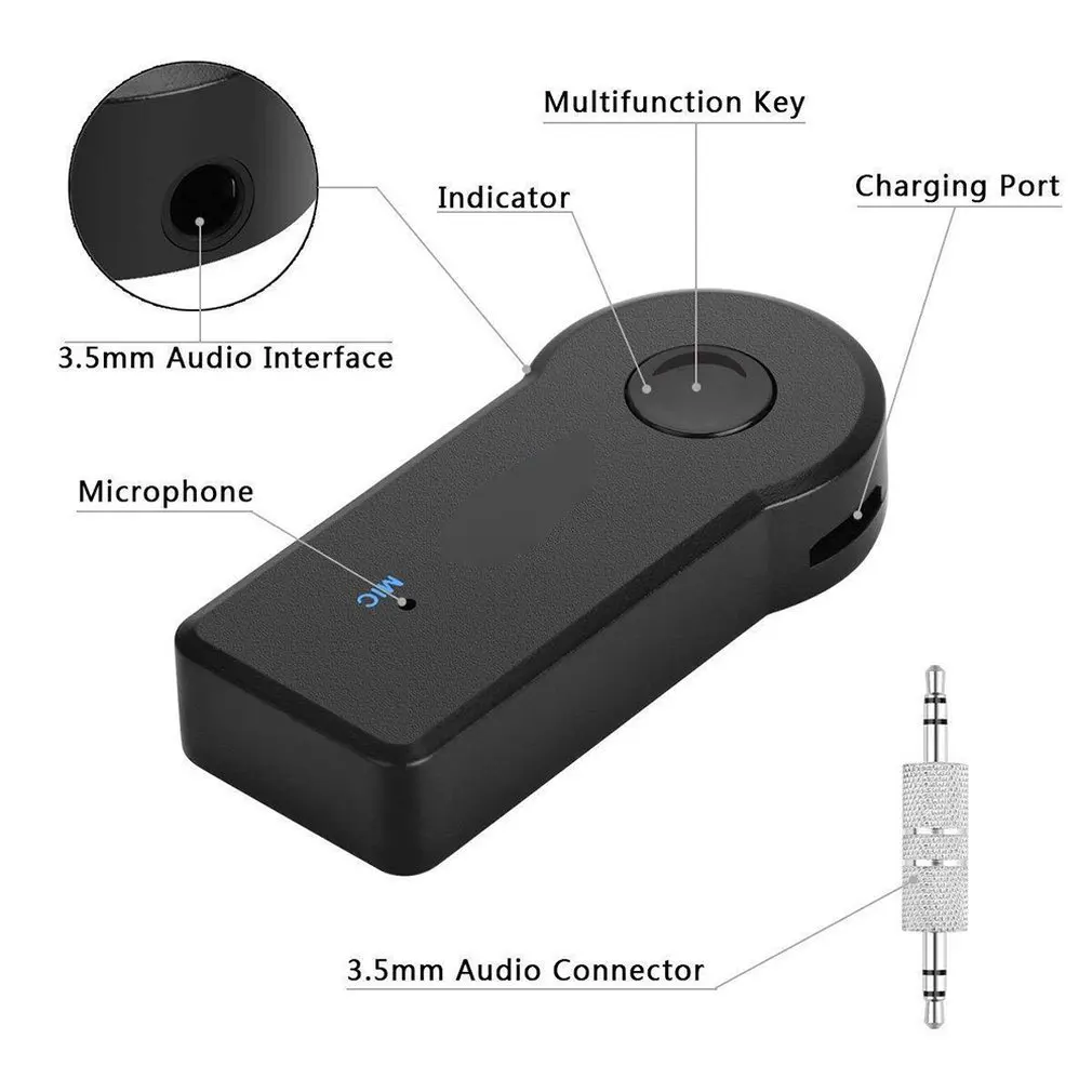 2 in 1 Wireless Blue-tooth 5.0 Receiver Transmitter Adapter 3.5mm Jack For Car Music Audio Aux A2dp Headphone Reciever Handsfree images - 6