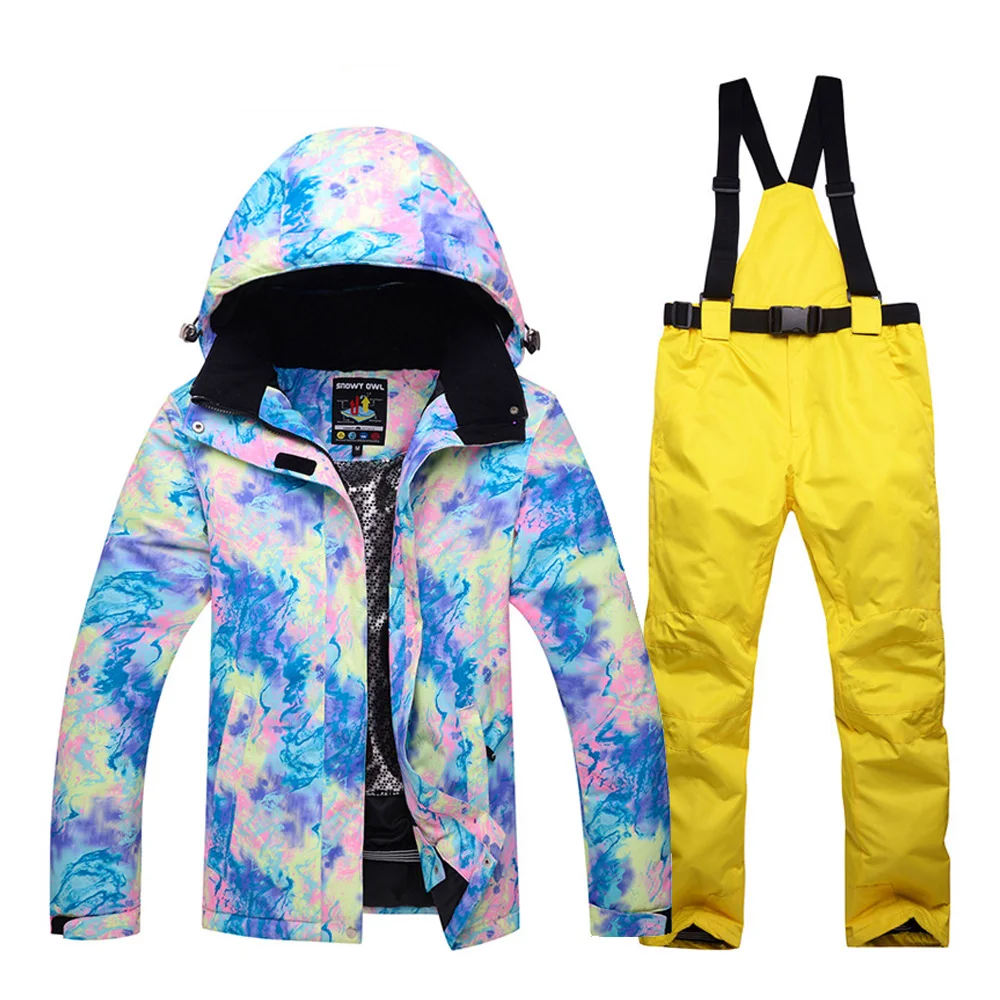2020 New Thick Warm Women's Ski Suit Waterproof Windproof Skiing And Snowboarding Jacket +Pants Sets Winter Women Snow Costumes