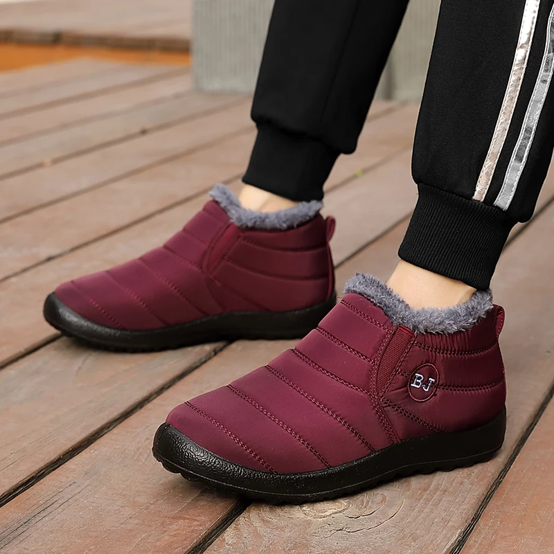 Новинка модная мужская зимняя обувь однотонные зимние ботинки теплые