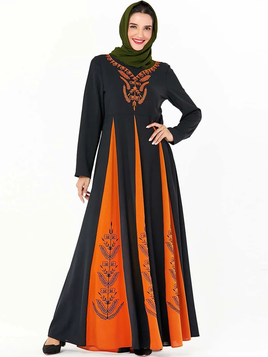 4XL и верхом гармошкой Цвета: чёрный женские мусульманские платья Национальный
