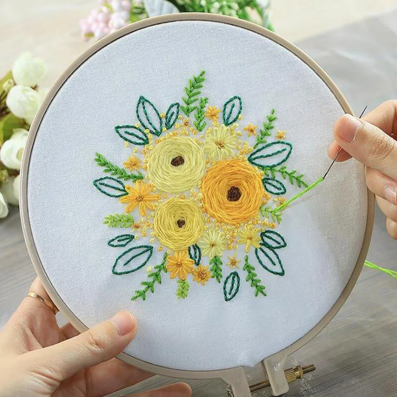 1-3 DIY Мандалай Фламинго вышивка набор с обручем для начинающих рукоделие Наборы вышивки крестом Шитье ручной работы подарок - Цвет: 1-3