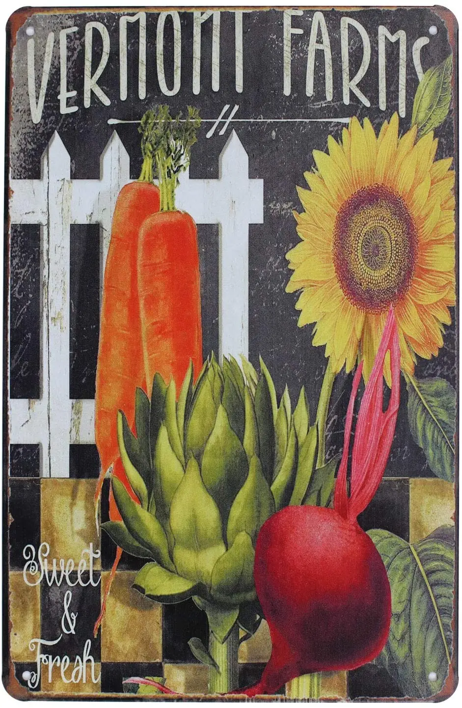

UOOPAI Подсолнечник морковь фермер Сельский античный металлический жестяной знак винтажный Настенный декор