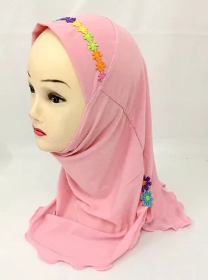 Мусульманская хлопковая кепка hijabs для девочек размер От 0 до 10 лет 2019 |