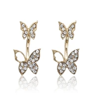 earrings trendy butterfly earring various wearing methods earring full drill hollow earing versatile sweet party wedding earring