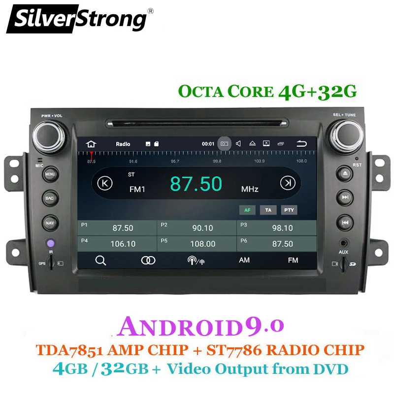 SilverStrong 2Din Android9.0 автомобильный DVD для SUZUKI SX4 Mp3 аудио DVD для FIAT Sedici навигация gps SX4 для Suzuki стерео DSP