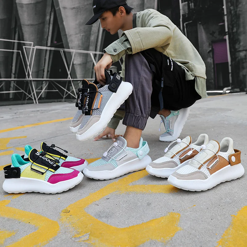

Korean Outdoor Men Casual Shoes Bouce EVA Platform Mens Sneaker Lightweight Sbreathable Mesh Men Shoes Casual Zapatillas Hombre