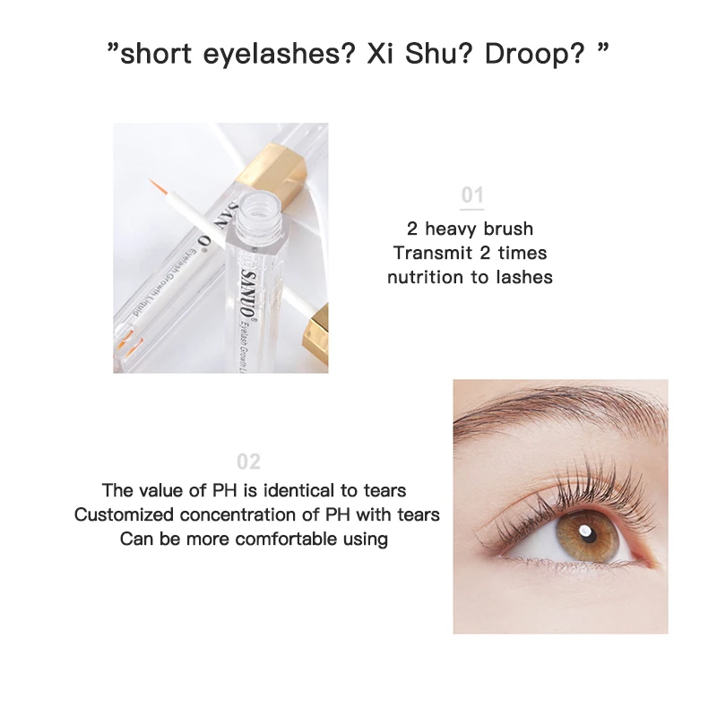 

1PC Eyelash Growth Liquid Long Thick Curling Eyelash Nourishing Essence Treatments Natural Lash Longer and Growth Bushy TSLM2
