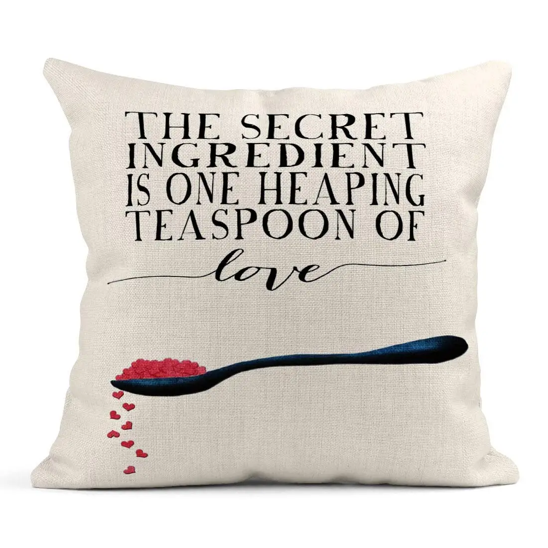 

Linen Throw Pillow Cover Case The Secret Ingredient I Signs Decorative Pillow Cases Covers Home Decor Square 18 x 18 Inches