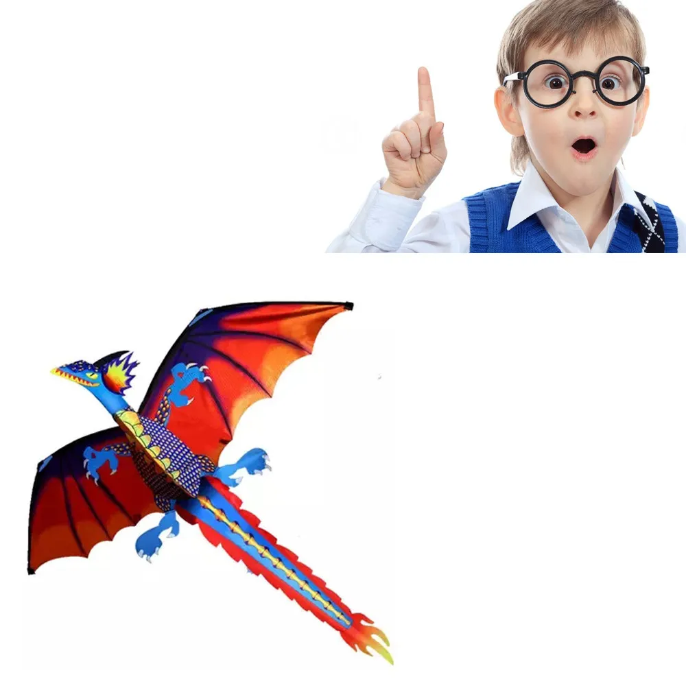 

3d Dragon Kite Single Line With Tail Kites Outdoor Fun Toy Kite Family Outdoor Sports Toy Children Kids New Super Kites For Kid