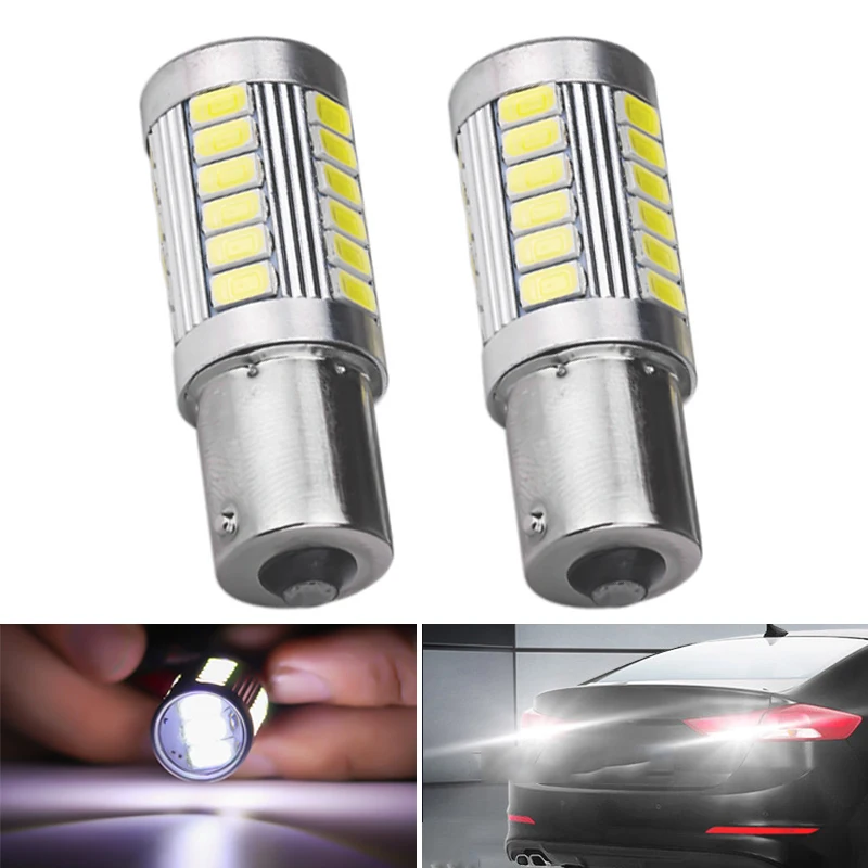 Автомобильный светодиодный фонарь 2 шт. 1157 1156 7443 P21W BA15S 33 SMD 5630 5730|Сигнальная лампа|