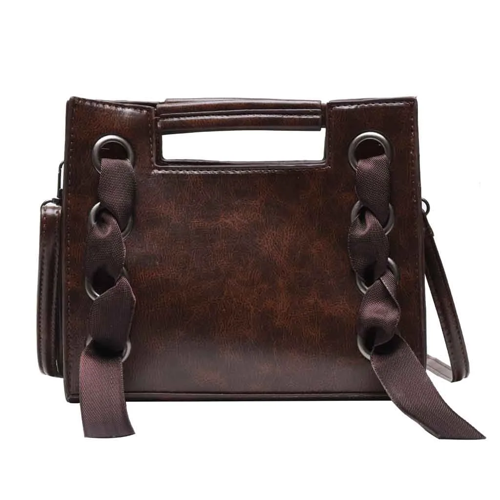 

Women Bag Shoulder Retro Trend Messenger Bag Simple Fashion Square Large Capacity Wild Temperament Leather hasp