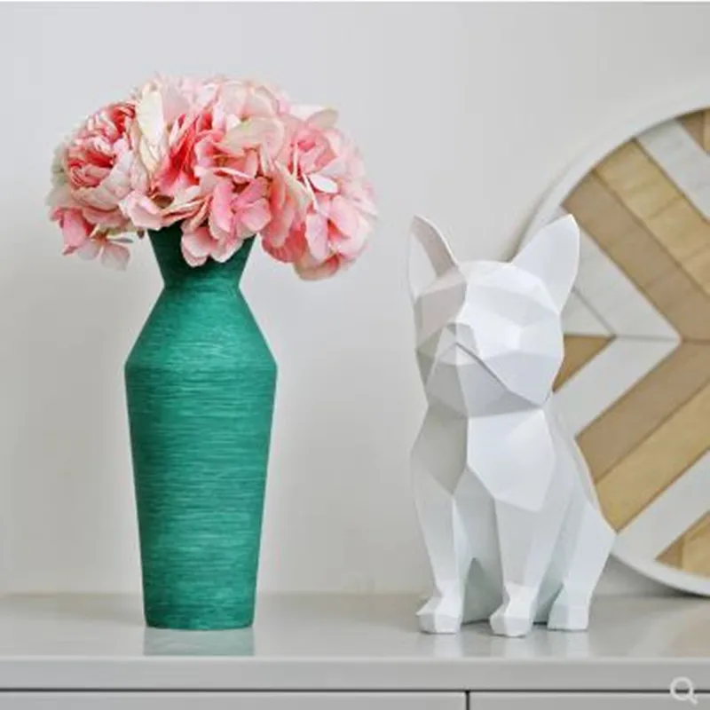 

Creative European geometric bulldog crafts, creative animal dog art, home office desktop decoration gifts