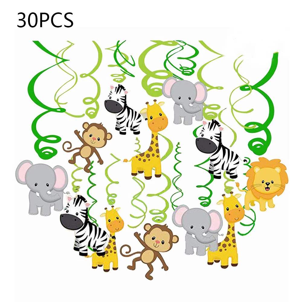 30 шт. в форме животных бумажная карта ПВХ подвеска спиральные блестки украшение