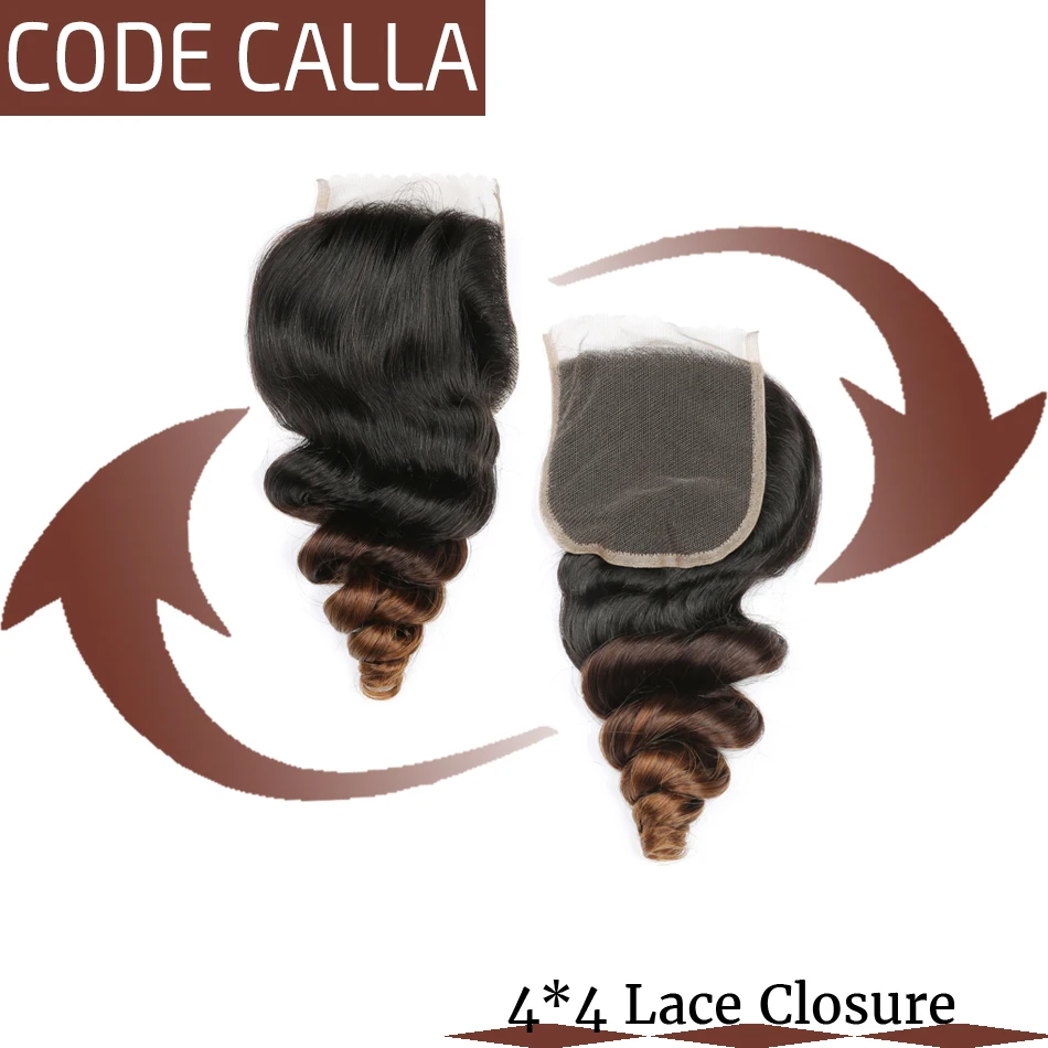 Код Calla Remy Свободные глубокие пучки с 4*4 синтетическое закрытие шнурка свободная