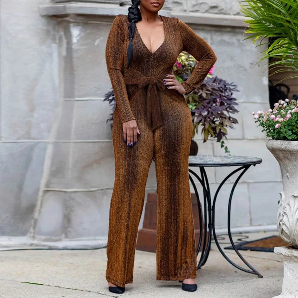 

Sexy Jumpsuits African Party Club 2021 New Fashion One Piece Streetwear Casual Spring Long Sleeves Overalls Jumpsuits Rompers