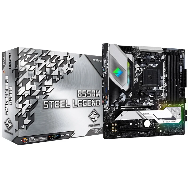 

ASRock B550M Steel Legend Micro-ATX motherboard AMD B550 DDR4 4533+(OC)MHz M.2 USB3.2