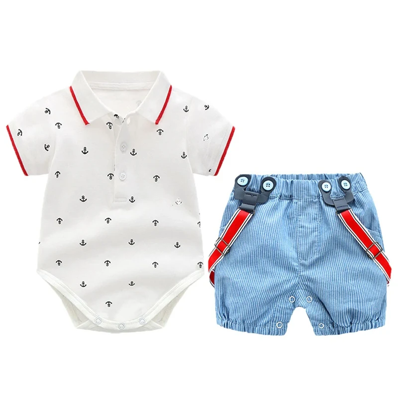 

Summer Baby Boy Clothing Set Fashion Gentleman Wedding Party Toddler 0-18 Months Kids Boy Clothing Lovely First Baptism Clothing