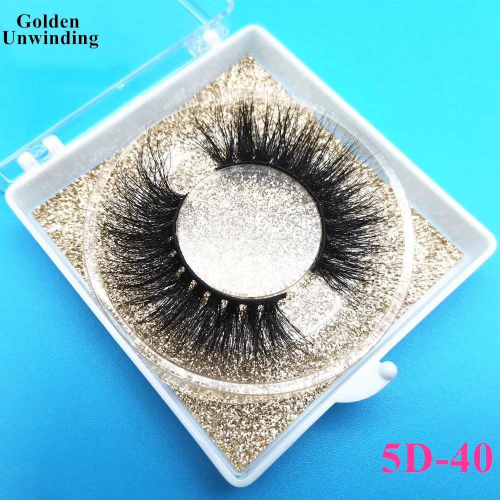 Золотистые накладные ресницы 5D 40 3d норковые полоски из человеческих волос 100%