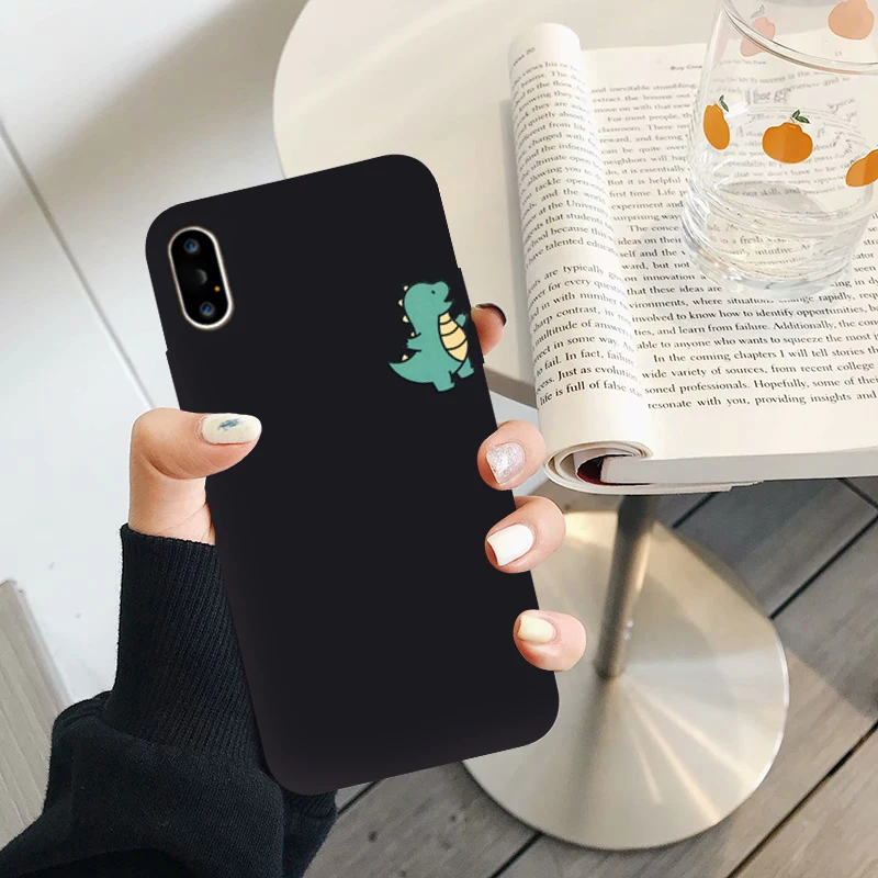 Style 1 GYKZ чехол для телефона с динозавром из мультфильма для iPhone 7 11 Pro X XS MAX XR 8 6 6s Plus Милая Черная мягкая силиконовая задняя крышка - Цвет: Style 1