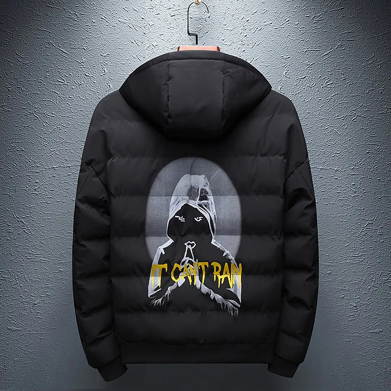 Winter Men's Even Cotton Cap Trend Solid Color Thickening Cotton-padded Clothes Male Leisure Time Youth Loose Coat Cotton-padded