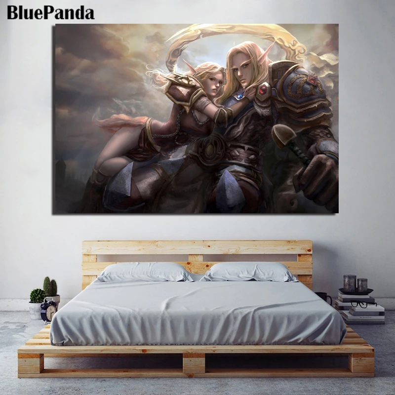 Warcraftes World Sylvanas Dark Elf Pictures Wall Art Prints Canvas Painting Home Decor Artwork Poster | Дом и сад
