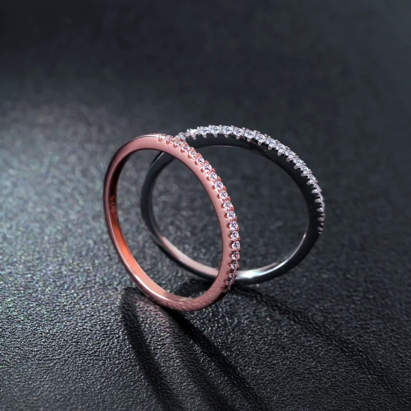 

Rose Gold Ring For Women 925 Sterling Silver Rings Fashion Shiny Crystal Wedding Ring Fine Jewelry 925 Silver New Accessories