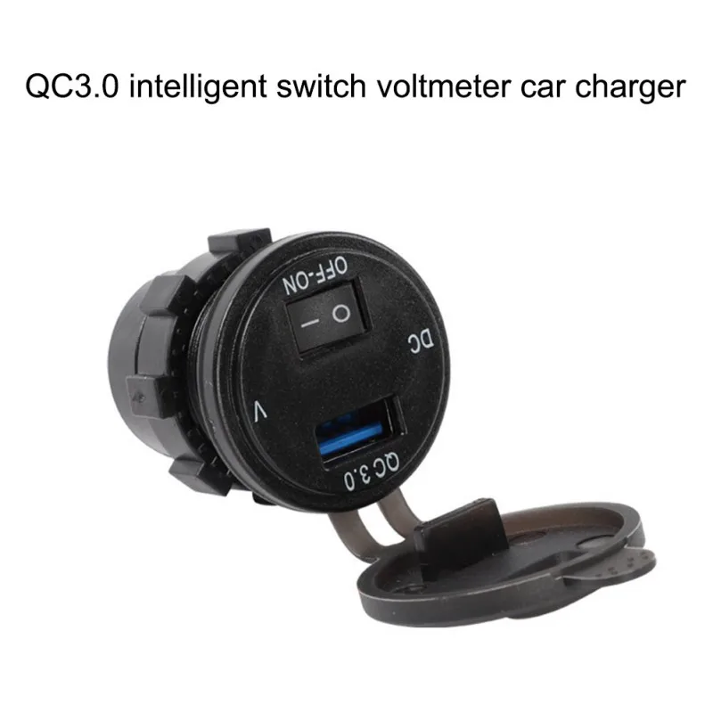 

12V-24V QC3.0 Quick Charge Dual USB Car Cigarette Lighter Splitter Charger Adapter Socket For Car ATV Boat Motorcycle