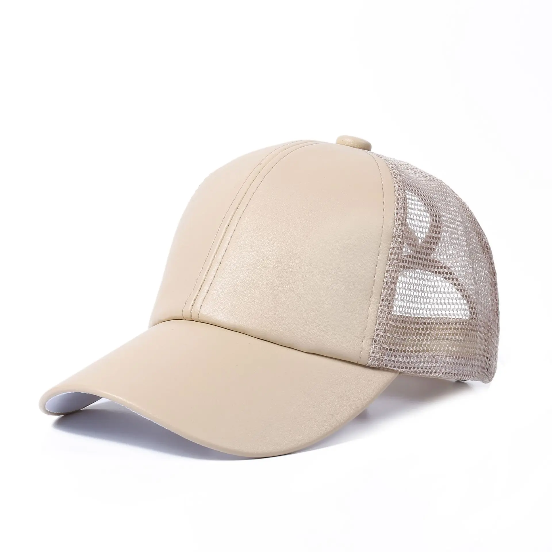 Высоко Качественный конский хвост бейсбольная Кепка из искусственной кожи