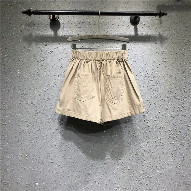 

2019 Summer's new casual culottes women solid wide leg denim shorts fold design decorate female fashion casual trousers WD059