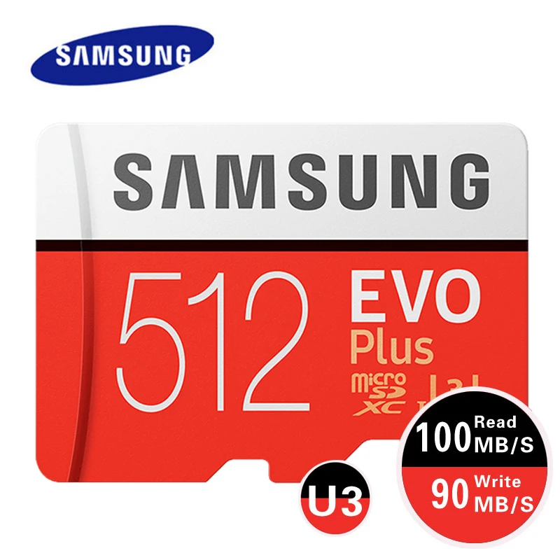 Samsung MicroSD Memory Card EVO Plus 512GB 256GB 128GB 64GB U3 SDXC Micro SD Card Class 10 Microsd UHS-I TF Trans Flash Microsd
