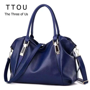 Дизайнерская дамская сумочка TTOU из качественной кожи, однотонные Офисные Сумки-тоуты на плечо
