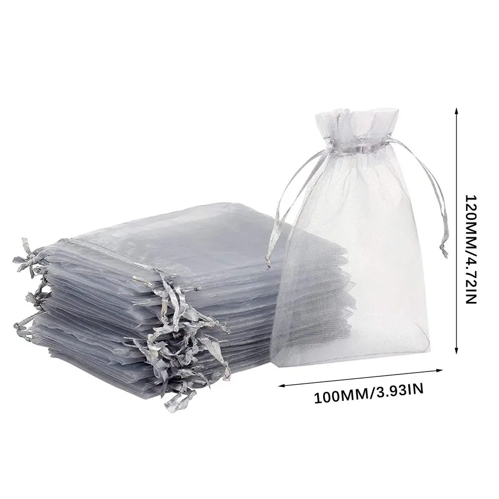 

100pcs/set Mesh Bundle Pocket Gift Candy Bag Party Supplies Drawstring Bag Accessories Gift Bag