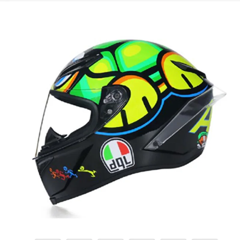 Полнолицевой шлем Каско capacete мотоциклетный шлем гоночный каск черепаха шлем Полнолицевой спуск точка Утверждено - Цвет: Прозрачный