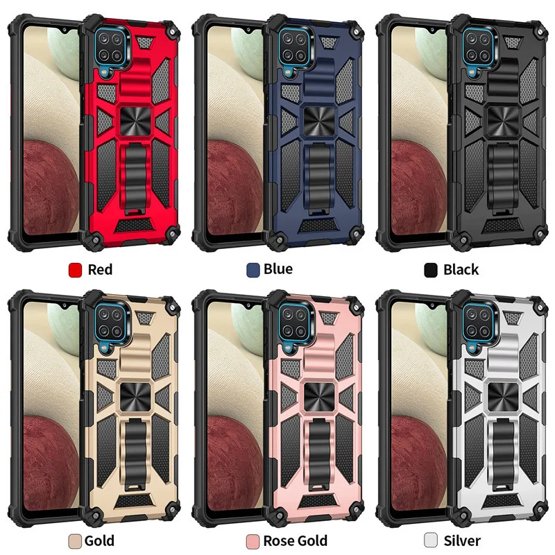 Shockproof Armor Case For Samsung Galaxy A12 A22 A32 A42 A52 A72 A82 A02S A03S Rugged Rubber Magnetic Bracket Protective Cover