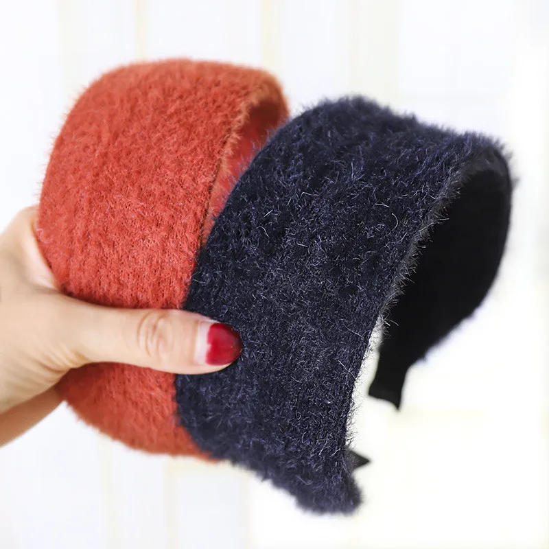 Новый простой норковый тюрбан однотонный натуральный темпераментный головной