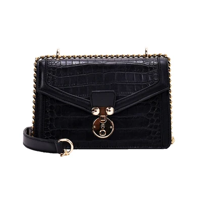 

Женская Повседневная сумка на цепочке, маленькая квадратная сумка в стиле ретро с узором под камень и ремешком на плечо, 2020